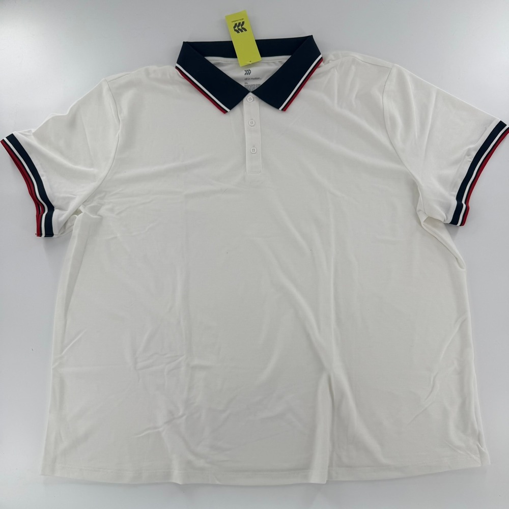 All in Motion Polo Shirt Athletic Performance Men 3XL White‎